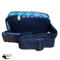 Showman Hip Pack (Fanny Pack) Bag With Blue Aztec Design Fanny Packs / Bum Bags