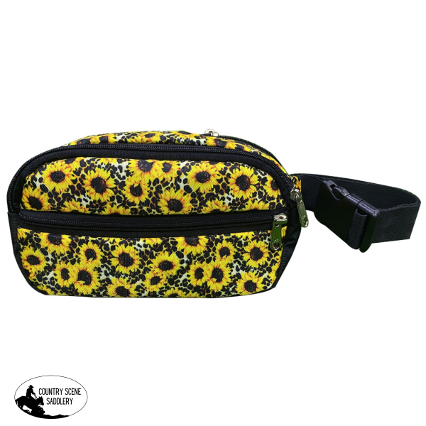 Showman Hip Pack (Fanny Pack) Bag With Sunflower And Cheetah Print Design Fanny Packs / Bum Bags