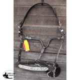 New! Showman Horse Size double stitched leather show halter with engraved silver plates accented with aqua rhinestones - Country Scene Saddlery and Pet Supplies