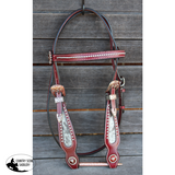 Showman™ leather browband beaded headstall. - Country Scene Saddlery and Pet Supplies