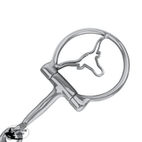 New! Showman Longhorn Stainless Steel D-Ring Dogbone Snaffle Bit - Country Scene Saddlery and Pet Supplies