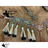 Showman™ Medium Oil Browband Headstall and Breast collar set - Country Scene Saddlery and Pet Supplies