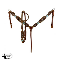 Showman Medium Oil Leather One Ear Headstall With Beaded Southwest Design .