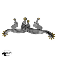 Showman Mens Size Stainless Steel Rasp Spur Western Spurs
