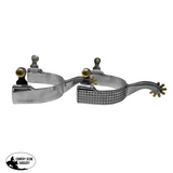 Showman Mens Size Stainless Steel Rasp Spur Western Spurs