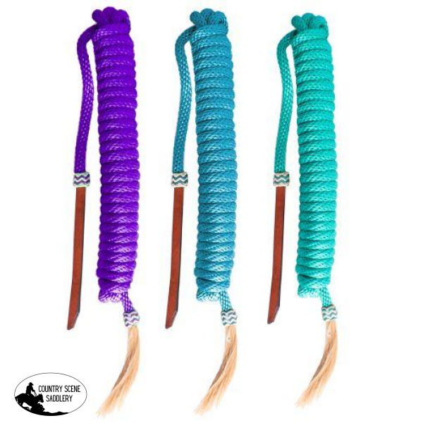 New! Showman® 23 Nylon Mecate Reins With Horse Hair Tassel And Leather Popper.