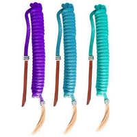 New! Showman® 23 Nylon Mecate Reins With Horse Hair Tassel And Leather Popper.