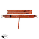 Showman ® 3" wide Accorn Tooled Leather back cinch. - Country Scene Saddlery and Pet Supplies