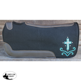 Showman ® 30" X 32" X 1" Black felt pad with crystal rhinestone cross design. - Country Scene Saddlery and Pet Supplies