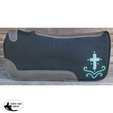 Showman ® 30 X 32 1 Black Felt Pad With Crystal Rhinestone Cross Design.