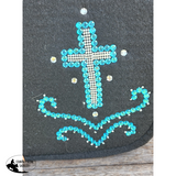 Showman ® 30 X 32 1 Black Felt Pad With Crystal Rhinestone Cross Design.