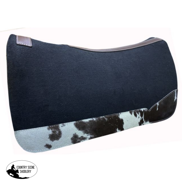 Showman ® 31 Wide X 32 Black Felt Pad With Cowhide Accent Wear Leathers. Western Pad
