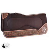 Showman ® 31" x 32" x 1" Brown Built Up Felt Saddle Pad with Texas Star Design. - Country Scene Saddlery and Pet Supplies