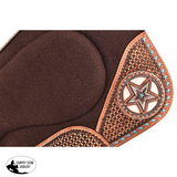 Showman ® 31" x 32" x 1" Brown Built Up Felt Saddle Pad with Texas Star Design. - Country Scene Saddlery and Pet Supplies