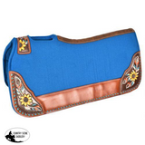Showman ® 31" x 32" x 1" Turquoise felt saddle pad with hand painted sunflower and feather design. - Country Scene Saddlery and Pet Supplies