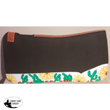 Showman ® 31" x 32" black felt saddle pad with sunflower and cactus design. - Country Scene Saddlery and Pet Supplies
