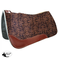 New! Showman ® 31 X 32 Cheetah Printed Solid Felt Saddle Pad. Laced One Eared