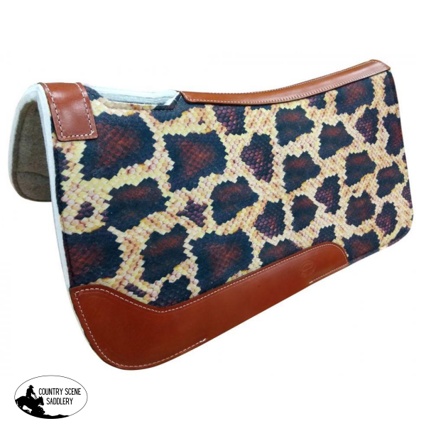 New! Showman ® 31 X 32 Python Print Solid Felt Saddle Pad. Cruiser-Choc-Chip-Suede-Spotted-Hair