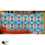 Showman ® 31" X 32" Teal and Brown Southwest Printed Solid Felt Saddle Pad. - Country Scene Saddlery and Pet Supplies