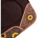 Showman ® 32" x 31" x 1" Brown Built Up Felt Saddle Pad with Sunflower Design. - Country Scene Saddlery and Pet Supplies