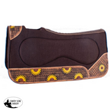 Showman ® 32" x 31" x 1" Brown Built Up Felt Saddle Pad with Sunflower Design. - Country Scene Saddlery and Pet Supplies