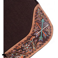 New! Showman ® 32 X 31 1 Felt Saddle Pad With Hand Painted Flower And Arrow Design.~