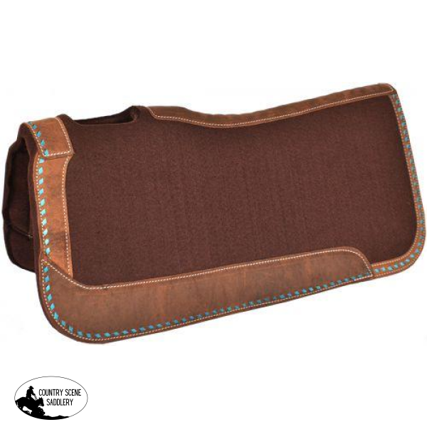 Tapis De Selle Showman 32 X 31 - 100% Laine Mohair Et Cuir - Neuf