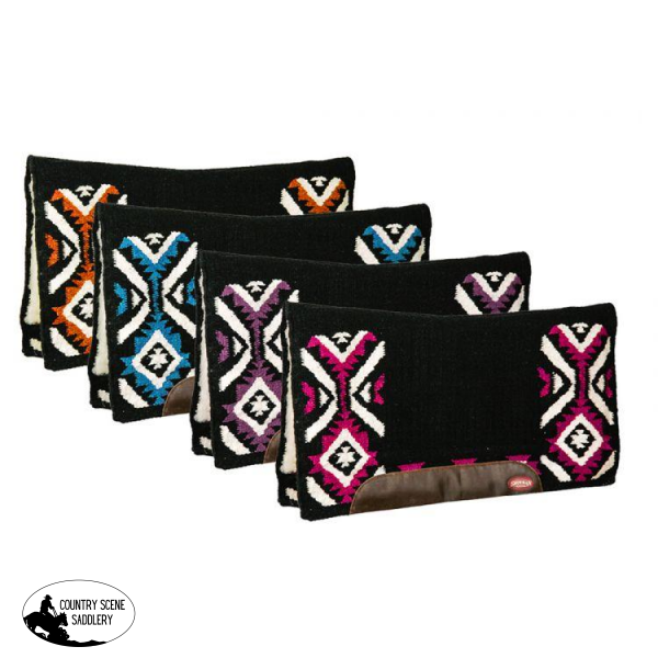 New! ~ Showman® 33 X 38 Contoured Cutter Style Saddle Pad With Navajo Top Design.