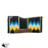 Showman® 34’’ x 36’’ x 3/4’’ Black Blue and mustard colored Saddle Pads & Blankets
