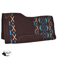 ]New! ~ Showman® 34 X 36 3/4 Teal Turquoise Tan And Brown. Brown Colored Memory Felt Bottom Saddle