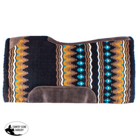 New! Showman® 34 X 36 3/4 Turquoise Mustard And Brown Colored Memory Felt Bottom Saddle Pad.