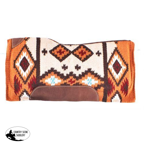 New! ~ Showman® 34 X 36 Brown And Orange Memory Felt Bottom Saddle Pad.