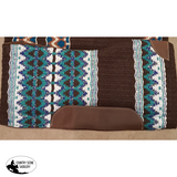 Showman® 34" x 36" Brown and Teal memory felt bottom saddle pad. - Country Scene Saddlery and Pet Supplies