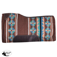 New! Showman® 34 X 36 Brown And Turquoise Memory Felt Bottom Saddle Pad.