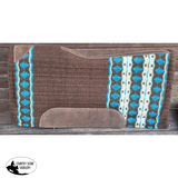 Showman® 34" x 36" Brown and Turquoise memory felt bottom saddle pad. - Country Scene Saddlery and Pet Supplies