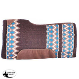 Showman® 34" x 36" Brown, Cream, and Turquoise memory felt bottom saddle pad. - Country Scene Saddlery and Pet Supplies