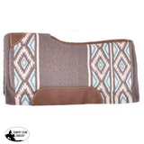 Showman® 34" x 36" Gray and Turquoise memory felt bottom saddle pad. - Country Scene Saddlery and Pet Supplies