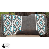 Showman® 34" x 36" Gray and Turquoise memory felt bottom saddle pad. - Country Scene Saddlery and Pet Supplies