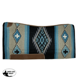 Showman ® 36 X 34 Wool Top Contoured Memory Felt Bottom Saddle Pad Navajo Diamond Blue Western