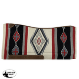 Showman ® 36 X 34 Wool Top Contoured Memory Felt Bottom Saddle Pad Navajo Diamond Red Western