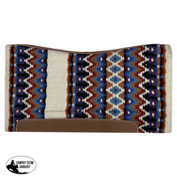 Showman ® 36 X 34 Wool Top Contoured Memory Felt Bottom Saddle Pad Southwest Beige Blue/Beige