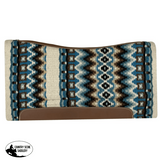 Showman ® 36 X 34 Wool Top Contoured Memory Felt Bottom Saddle Pad Southwest Beige Turquoise/Beige