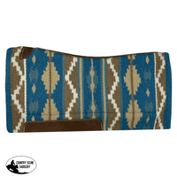 Showman ® 36 X 34 Wool Top Contoured Memory Felt Bottom Saddle Pad Southwest Turquoise Western