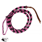 Showman ® 4.5 Ft Braided Nylon Over & Under Whip. Pink/Black Whips