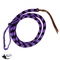 Showman ® 4.5 Ft Braided Nylon Over & Under Whip. Purple/Black Whips