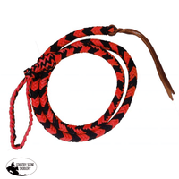 Showman ® 4.5 Ft Braided Nylon Over & Under Whip. Red/Black Whips