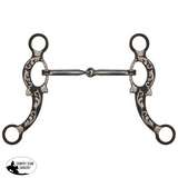 Showman ® 5" Brown Snaffle Bit with Engraved Silver Overlays. - Country Scene Saddlery and Pet Supplies