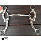 Showman ® 5" Brown Snaffle Bit with Engraved Silver Overlays. - Country Scene Saddlery and Pet Supplies