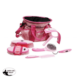 New! Showman ® 6 piece soft grip grooming kit with nylon carrying bag. - Country Scene Saddlery and Pet Supplies