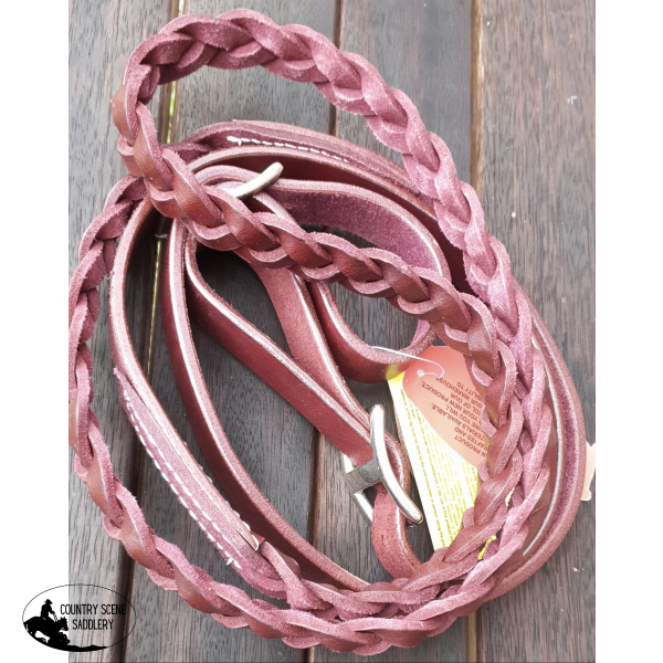 Showman ® 7 Ft Argentina Cow Leather Contest Reins. 1 X Ft.